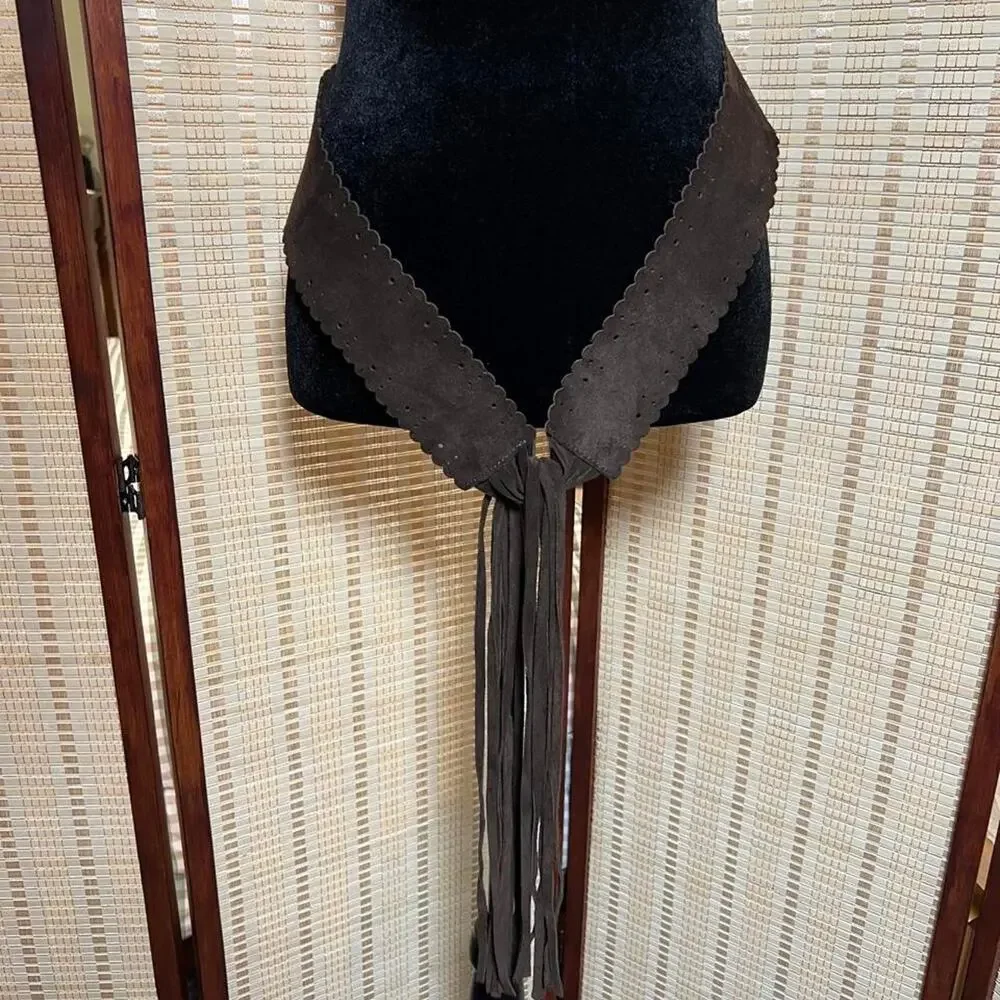 Vintage Boho Suede Fringe Belt/Scarf